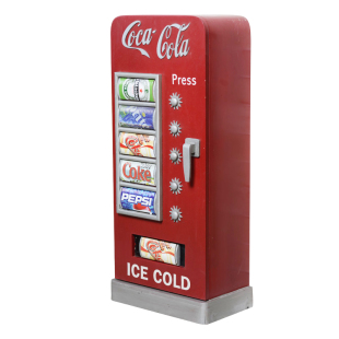 复古乡村风美式可口可乐售卖机模型木艺橱窗落地式大件摆件装饰品