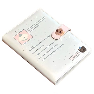 韩系泼墨小狗A5四宫格小卡册高颜值活页皮质收纳册ins拍立得相册