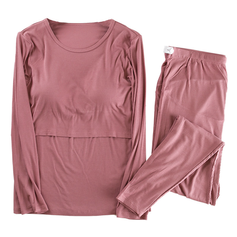 春秋家居服哺乳薄款长袖孕妇裤