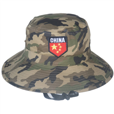 遮阳帽迷彩儿童大沿折叠渔夫帽