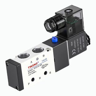 TWSANS台匠山耐斯4v210-08气动电磁阀24v控制阀二位五通气阀ac220