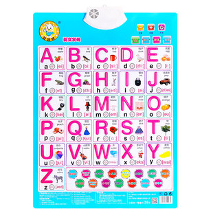 有声挂图儿童早教宝宝启蒙卡片发声墙贴英语26英文字母表拼音