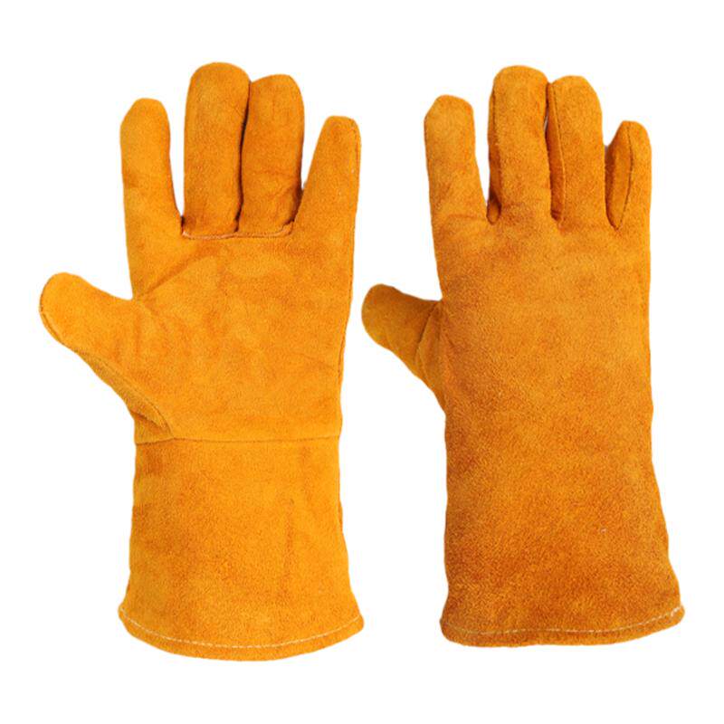 电焊手套无缝耐磨防烫耐高温焊工用加厚隔热牛皮劳保柔软二保手套