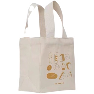 帆布包小巧小型百搭手提包女学生饭盒袋上班族便当包简约手提袋子