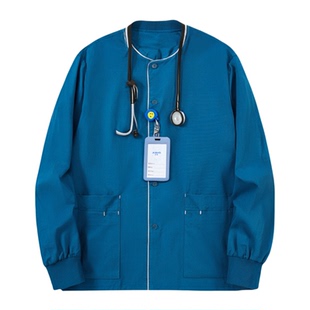 安诺手术服新款桃心领外出服男女款长袖洗手衣医生巡回服单独上衣