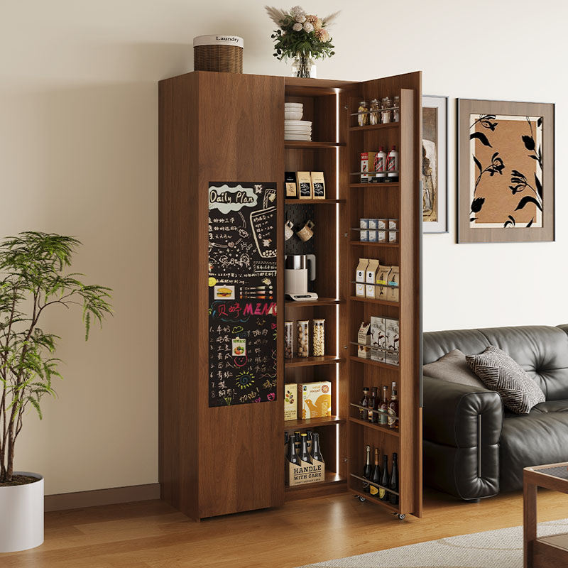 实木餐边柜靠墙一体家用客厅沙发边零食柜小尺寸冰箱整体成品橱柜