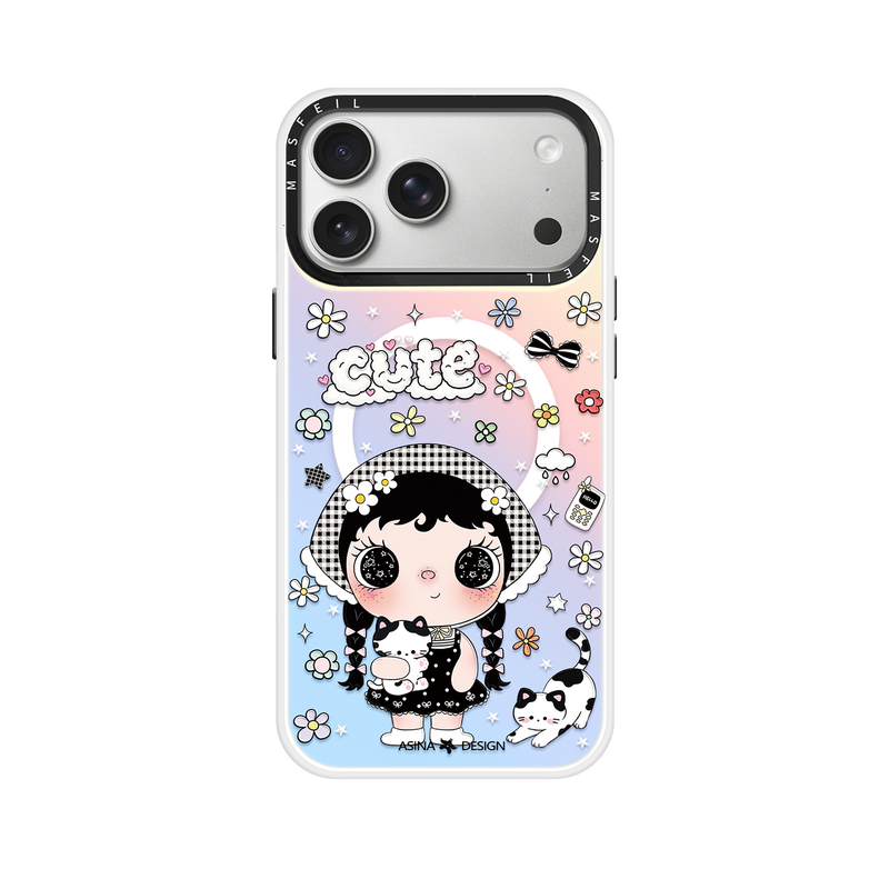 元气小花适用苹果17Promax手机壳15磁吸支架iPhone16Pro保护套网红创意plus全包可爱14超薄13新款女高级感12