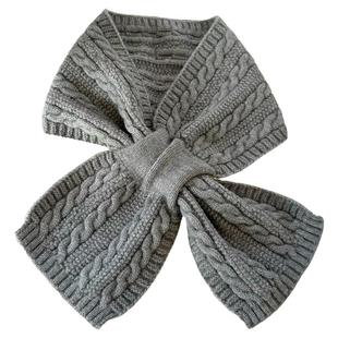 麻花针织围巾女2025新款穿插围脖秋冬保暖纯色套头韩版百搭护颈潮