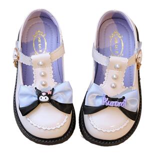 女童小皮鞋库洛米公主鞋真皮软底洋气小女孩女宝单鞋2025春秋新款