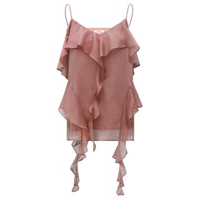 COCOBELLA荷叶边雪纺吊带