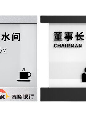 高档亚克力透明办公室门牌可更换