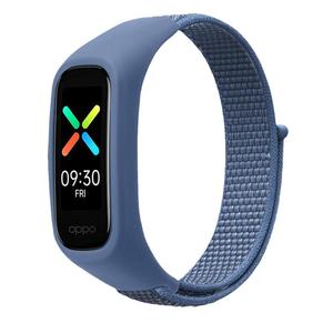 适用OPPO手环表带尼龙魔术贴编织替换带oppo时尚版活力版腕带智能运动手环EVA手表链时尚透气oppoband配件