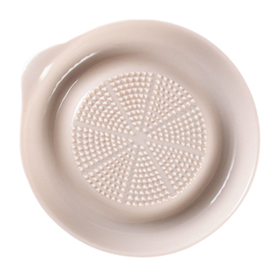 陶瓷出口研磨器菜泥肉泥蒜泥水果泥宝宝婴儿辅食乳黄色防滑研磨盘