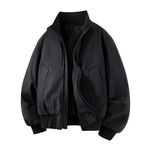 班尼路美式立领飞行员夹克男短款冬季加厚保暖棉服外套2026新款E