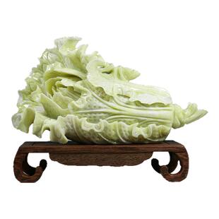 威弗列德中式客厅酒柜招财乔迁新居开业礼品天然玉石白菜玉雕摆件