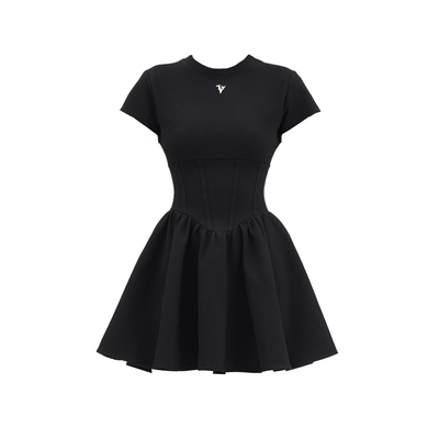 辣妹T恤裙暗黑少女蓬蓬裙腰封