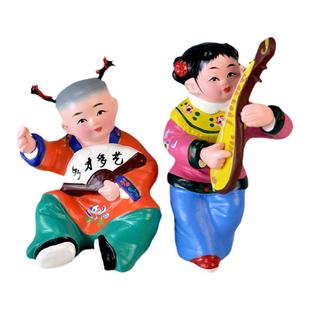 泥人张彩塑 多才多艺 泥人泥娃娃童趣摆件送小朋友客厅儿童房装饰