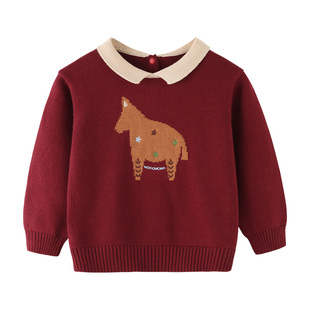 【盛宴】modomoma亲子装秋冬毛衣父子母女装马年装拜年服新年战袍