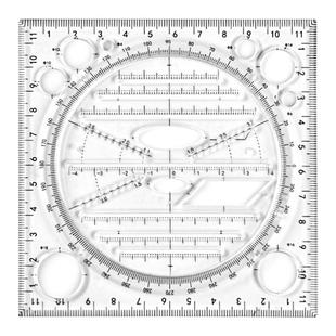 惠山多功能尺子快速画圆几何图形绘图尺测量手抄报手账画图模板神器高中生初中生考试平行椭圆三角直尺函数尺