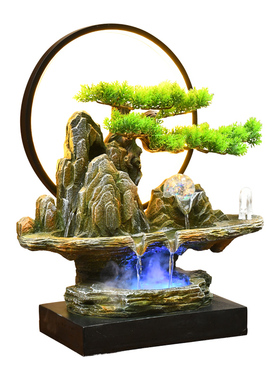 新中式假山流水喷泉摆件循环水景
