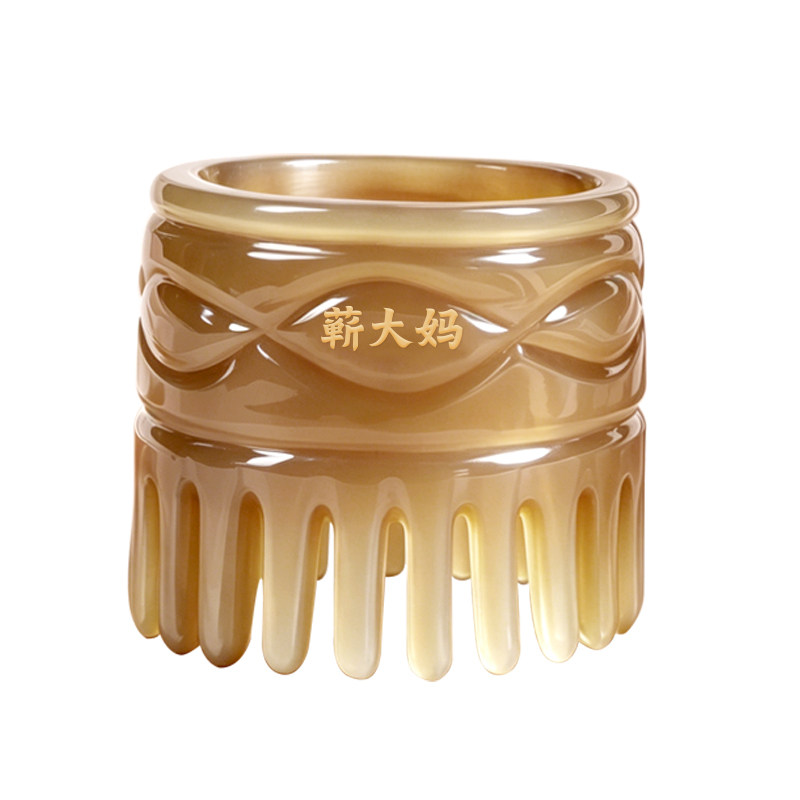 天然牛角按摩梳头部头皮疗经络梳洗头圆筒神器官方旗舰店正品发梳