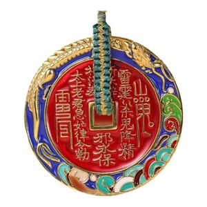 山鬼花钱珐琅吊坠双面古法工艺雕刻龙腾四海高档烧蓝挂坠精致百搭