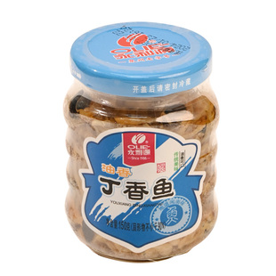 潮汕大妈丁香鱼罐头下饭下酒菜瓶装海鲜即食小银鱼油香丁香鱼罐装