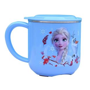 迪士尼儿童牛奶杯不锈钢家用带刻度口杯宝宝喝水杯防摔幼儿水杯子