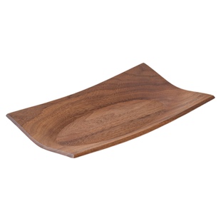 木墨生活 方圆小食盘 实木餐盘托盘樱桃木黑胡桃家用小盘子木质盘