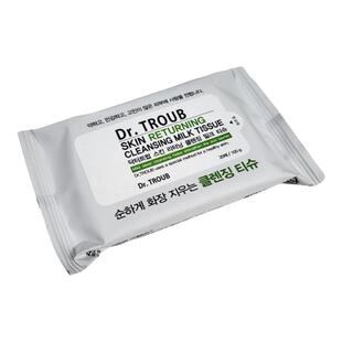 韩国SIDMOOL新品Dr.TROUB牛奶蛋白质卸妆洁面二合一湿巾便携清洁