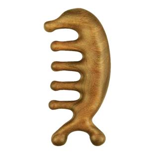 天然绿檀木梳小海豚按摩梳头部颈部刮痧经络梳防脱发新款家用梳子