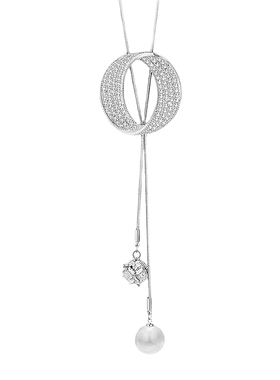 新款百搭长款毛衣链女钛钢吊坠