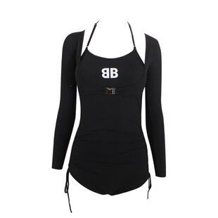 夏茉微澜泳衣女新款2025泡温泉保守连体长袖夏季高级感遮肚性感