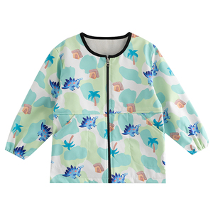 男女童防脏罩衣加绒正穿长袖护衣中大童防脏外套宝宝吃饭围裙秋冬