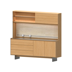 小写inner实木餐边柜靠墙一体储物柜日式置物茶水柜客厅收纳柜子