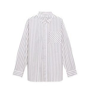 美特斯邦威衬衫男2026春新款府绸休闲舒适纯棉宽松翻领上衣内搭