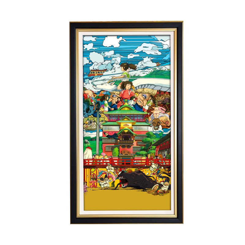 宫崎骏千与千寻全家福3D立体画