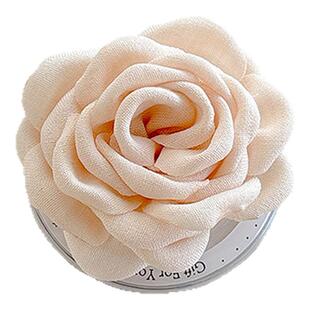 布艺山茶花手机气囊支架韩国ins仿真花朵桌面可伸缩支撑架磁吸式