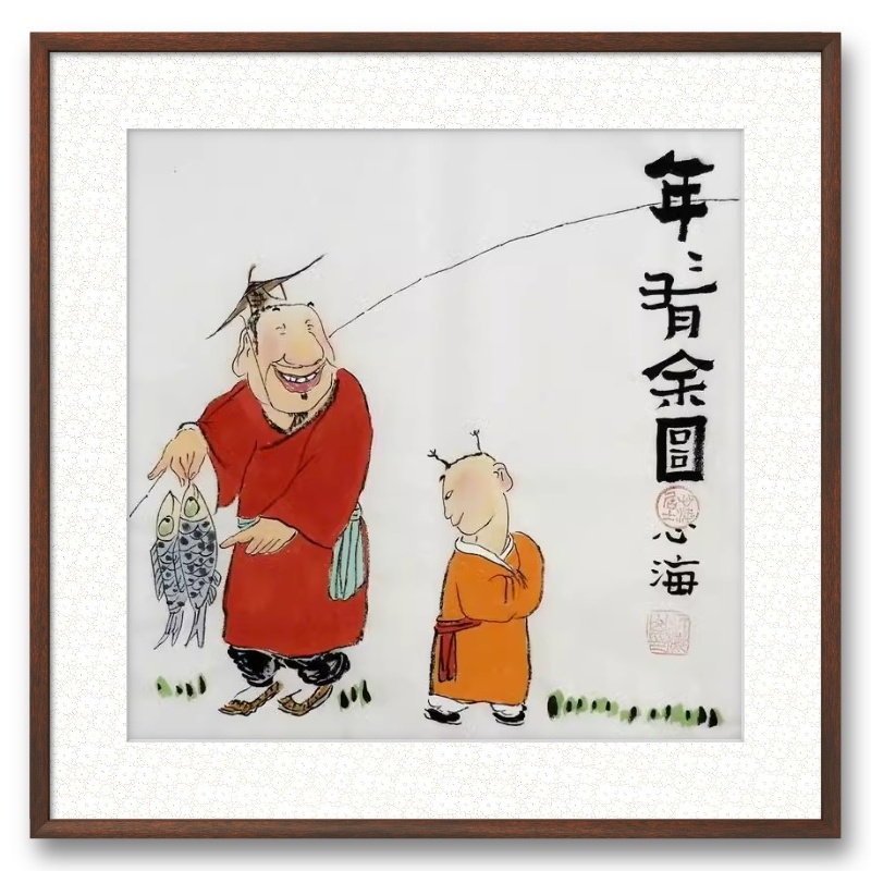禅意国画装饰画手绘办公室字画