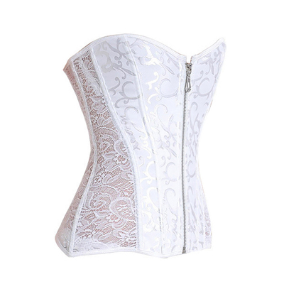 夏季蕾丝宫廷婚纱带拉链款女束腰