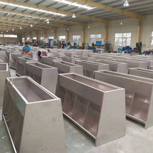 猪用不锈钢整体拉伸底盘保育育肥一体单双面料槽 猪用食槽