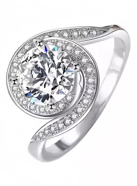 莫桑戒指1.5克拉扭臂漩涡钻独特