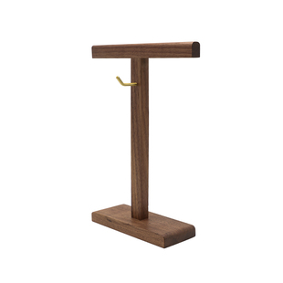 实木质创意耳机架黑胡桃木头戴式耳机挂架多功能通用电竞耳麦支架