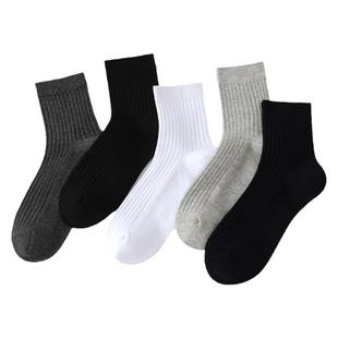 梦娜袜子男中筒春秋季男士吸汗棉袜男袜黑色男生运动袜长筒袜