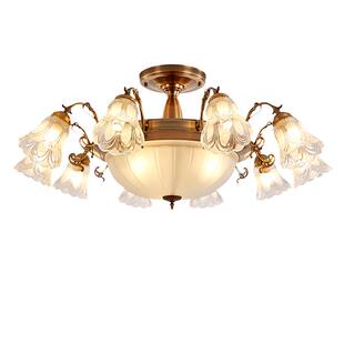 欧式吊灯大气客厅卧室餐厅玻璃灯具田园风格家装套餐灯饰110V可用