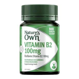 Nature'S Own维生素B2100mg100片膳食营养补充剂B族瓶装