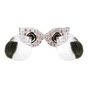 WANACCESSORY万蔻2023毛球浣熊面具猫头鹰换脸包配件配饰眼睛