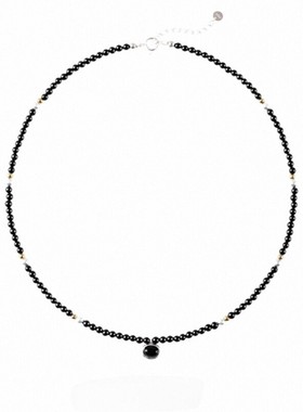 ELOANE GALLERY落岸金银双色黑玛瑙项链/手链925纯银锁骨链小众女