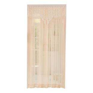 卧室房间家用门帘防蚊新款高级感伸缩杆双层纱法式蕾丝女生隔断帘