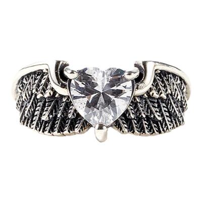 NATIVE STRANGER羽毛翅膀锆石戒指925银